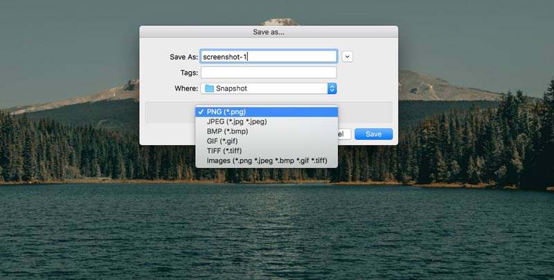save a screenshot mac ask for name